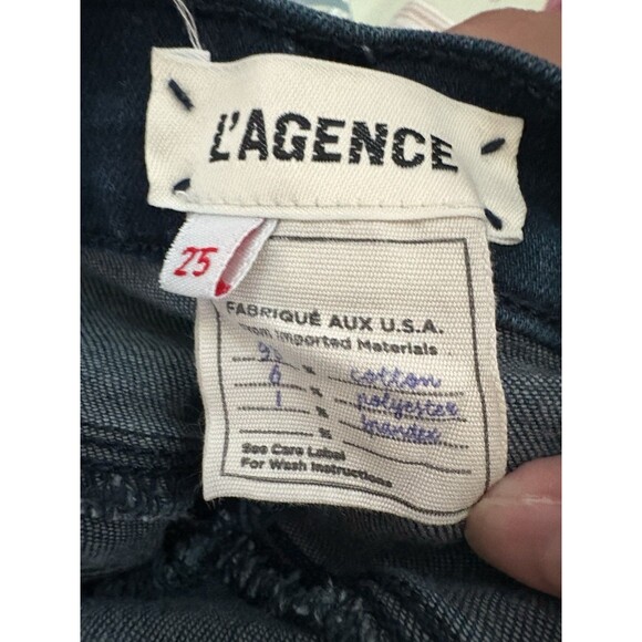L'AGENCE Jeans Women Size 25 Raw Hem Stretchy Mid Rise Anchor Blue New - Picture 6 of 8